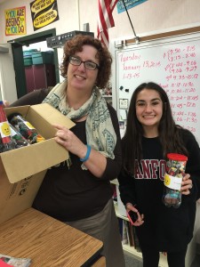 Mrs. Blake accepting LEGO on Mrs. Maureen O'Brien's behalf (Placer County Law Enforcement Chaplaincy)